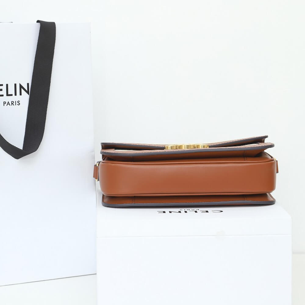 Ce1i*e CLASSIQUE TRIOMPHE BAG IN TRIOMPHE CANVAS AND CALFSKIN(HIGH-END GRADE)
