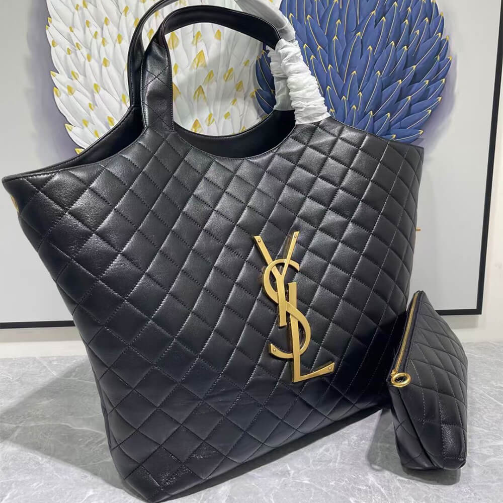 Y51 ICARE MAXI SHOPPING BAG IN QUILTED LAMBSKIN