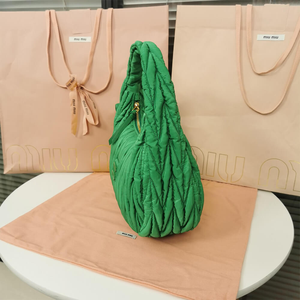 M1v wander matelasse regenerated nylon hobo bag