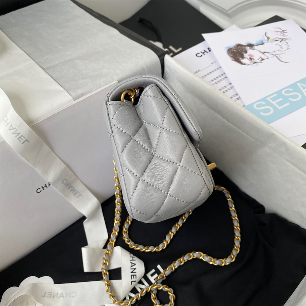 Ch**el Pearl Crush Mini Rectangular Flap