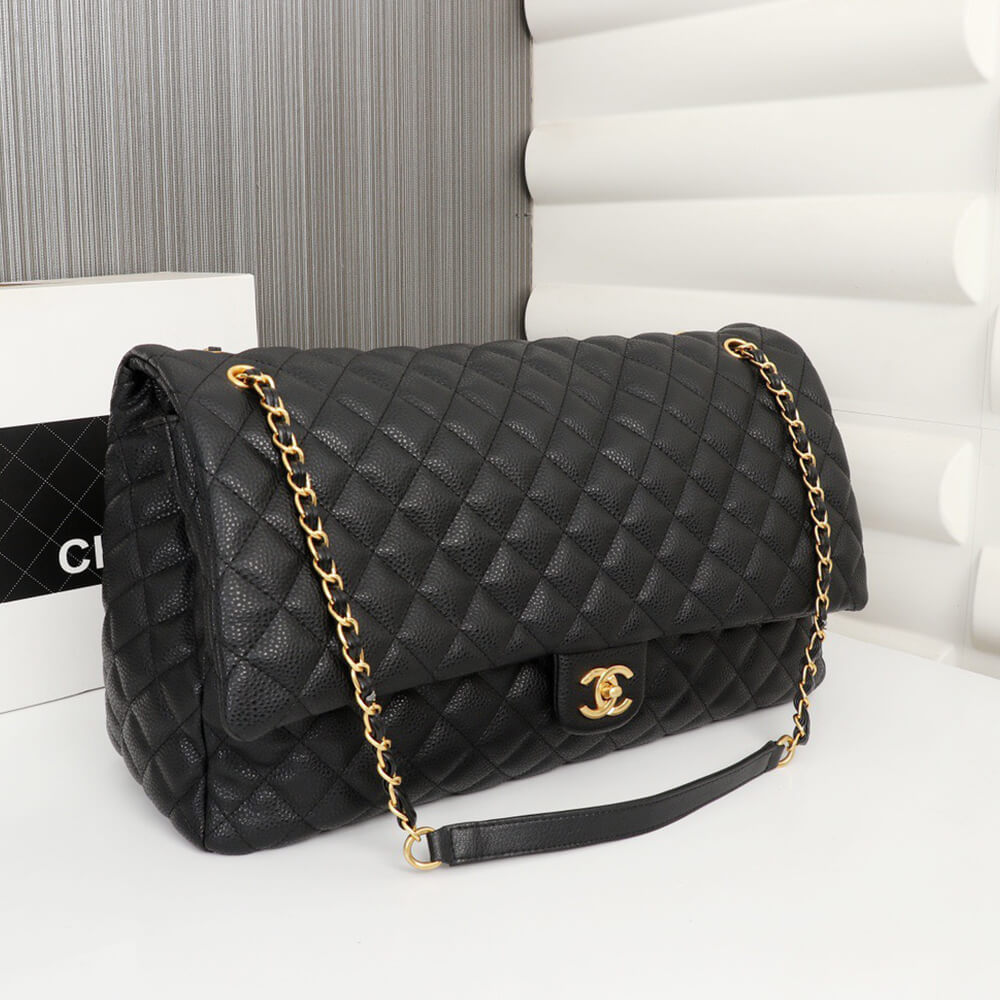 Ch**el Travel Flap Bag Black