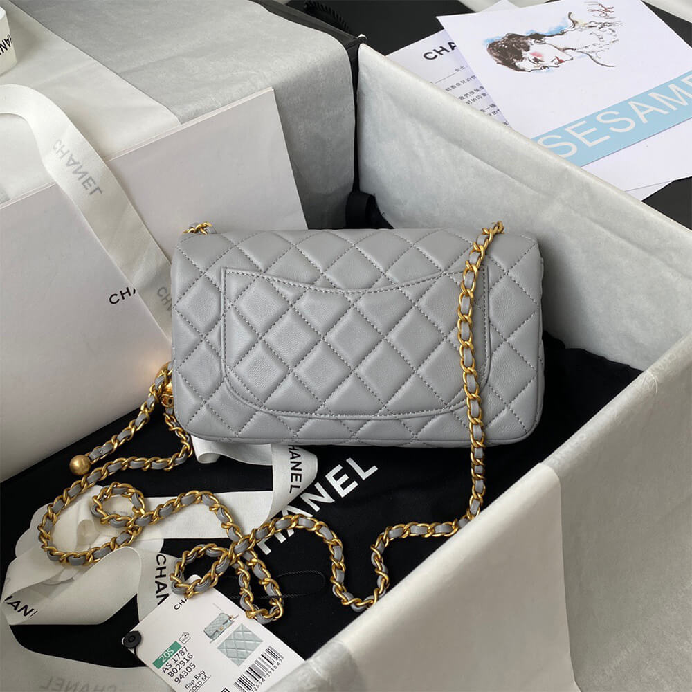 Ch**el Pearl Crush Mini Rectangular Flap
