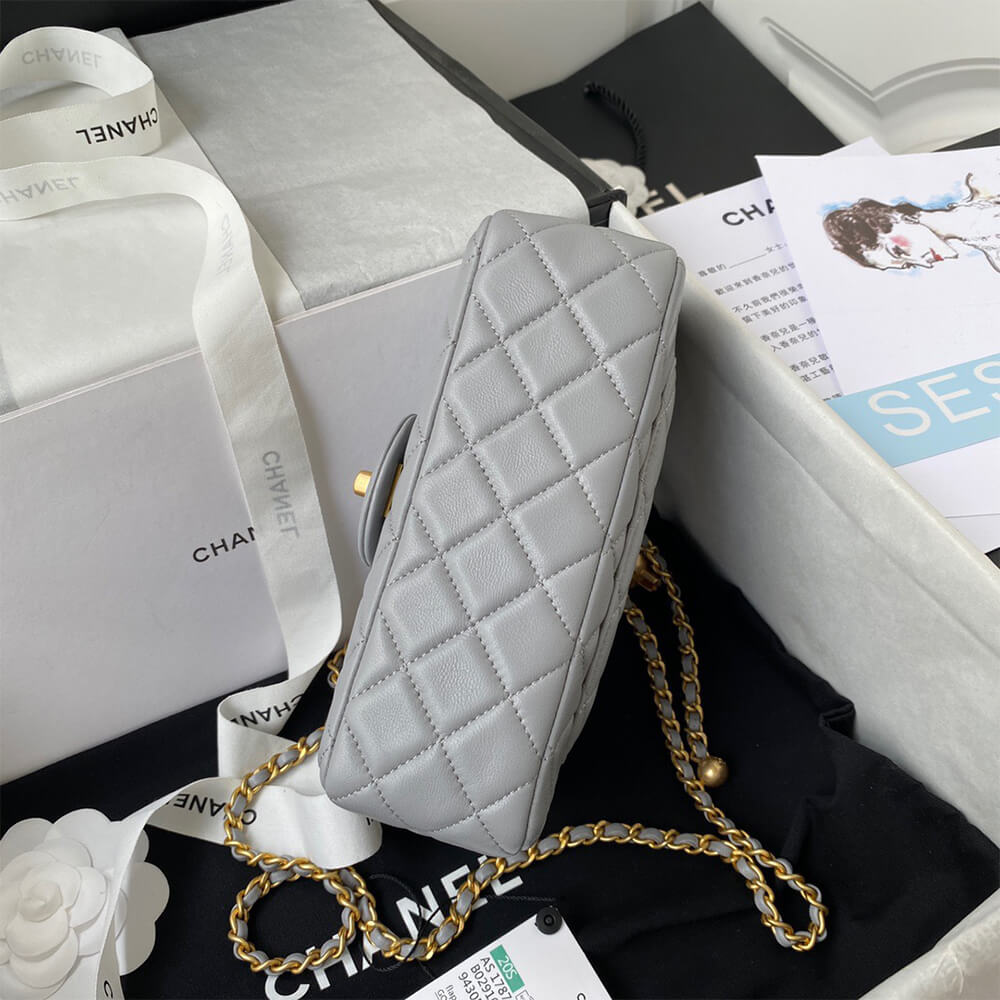 Ch**el Pearl Crush Mini Rectangular Flap