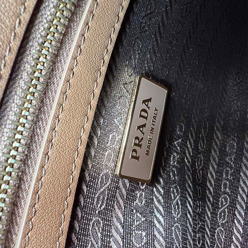 Small Pra*a Symbole jacquard fabric handbag