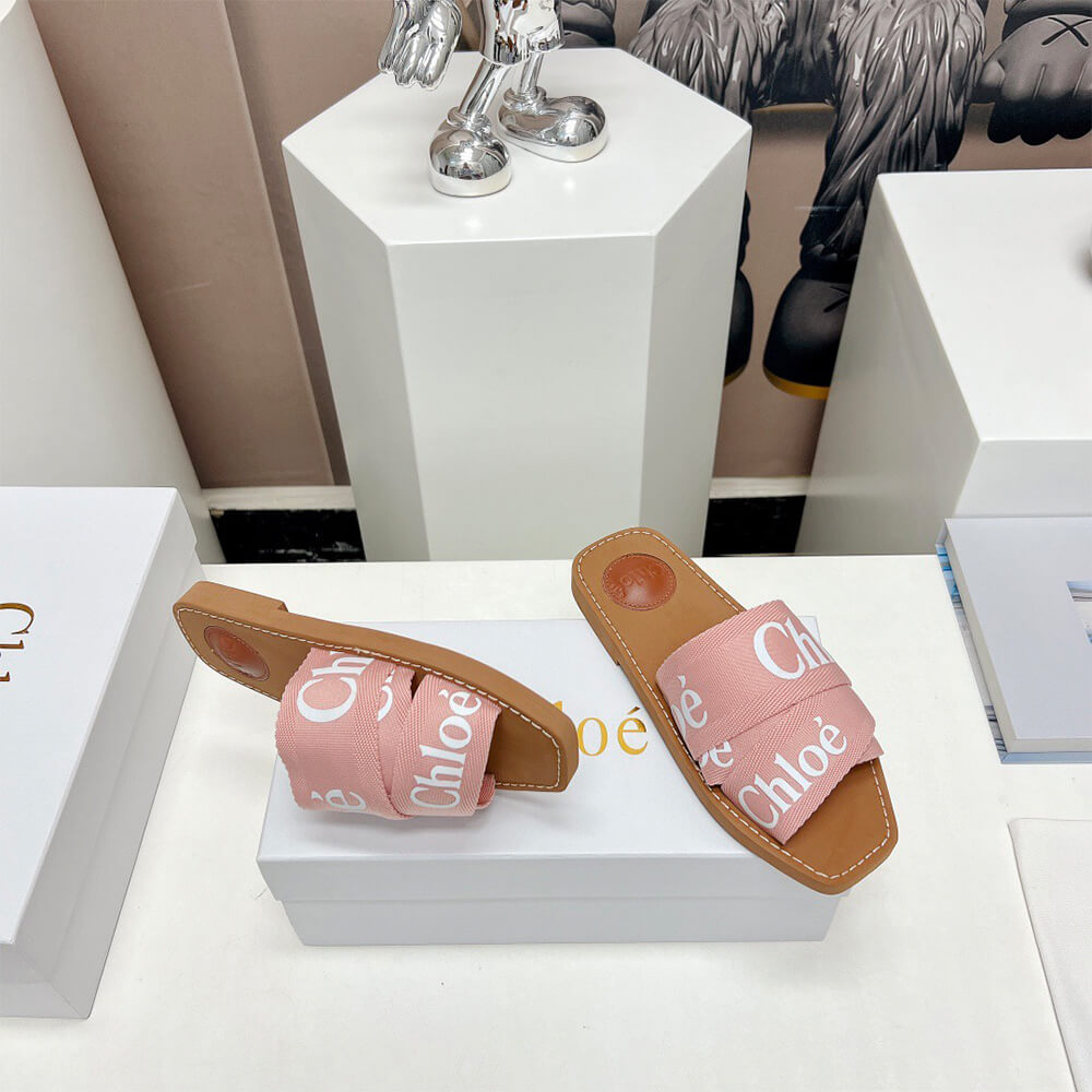 Ch10e woody logo-print canvas slides
