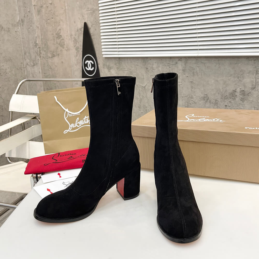 Chr1st1an Louboutin Strechadoxa 70 Suede Ankle Boots
