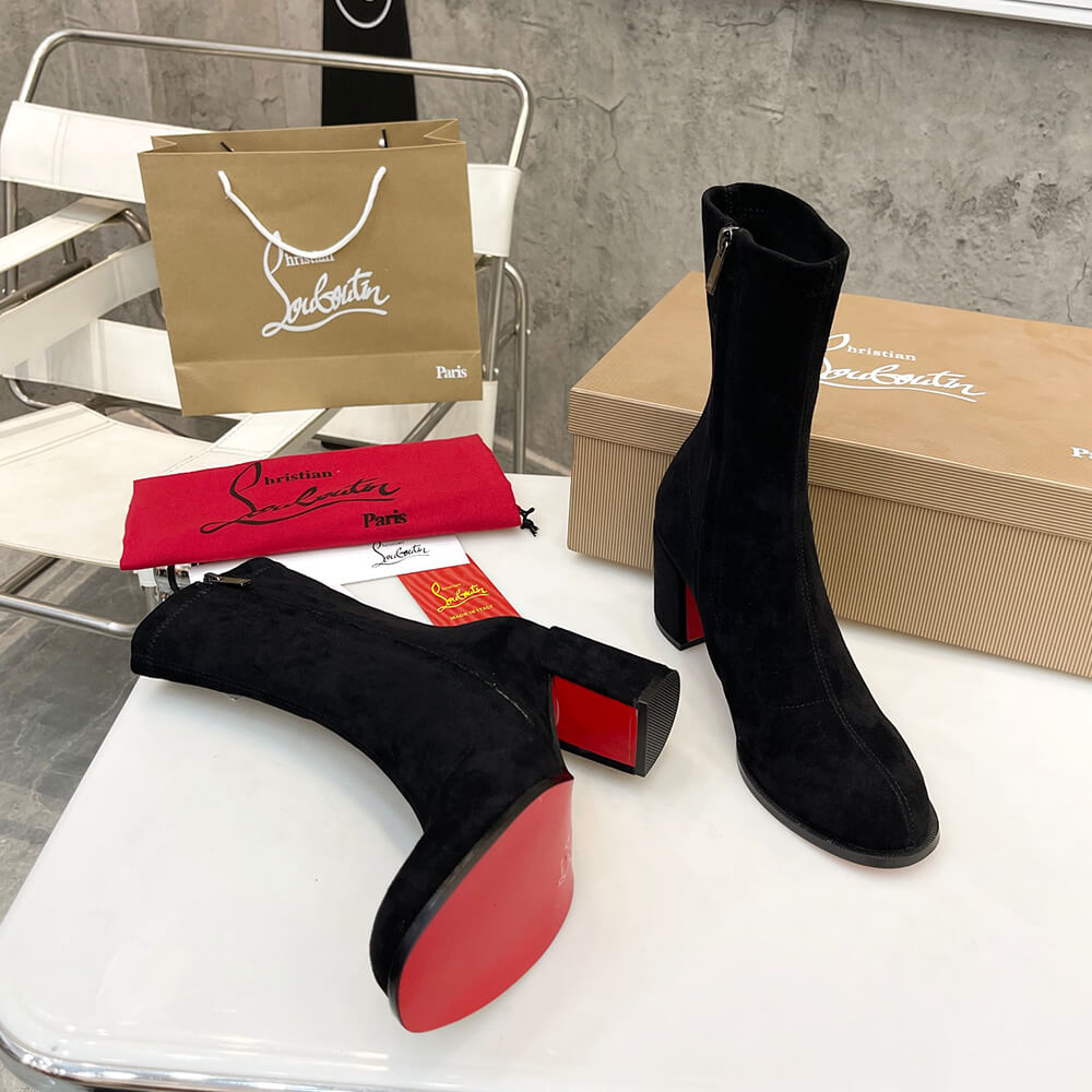 Chr1st1an Louboutin Strechadoxa 70 Suede Ankle Boots