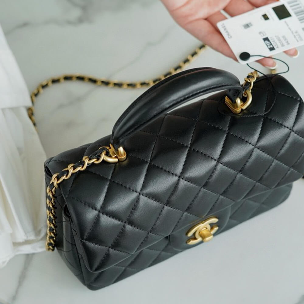 Ch**el Mini Flap with Top Handle(HIGH-END GRADE)