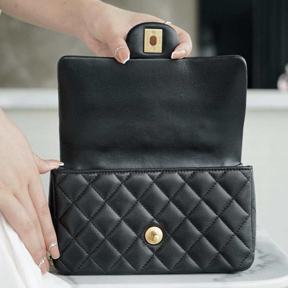 Ch**el Mini Flap with Top Handle(HIGH-END GRADE)
