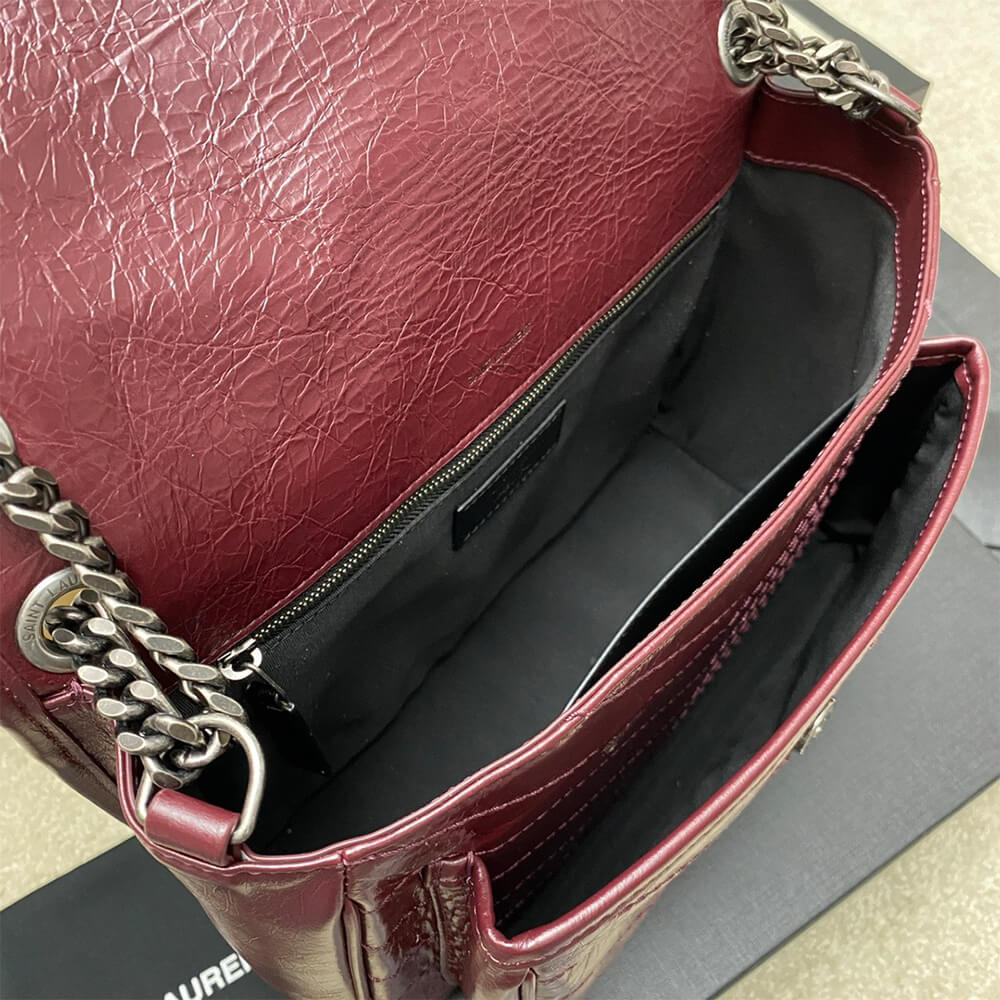 Sa1nt Lau*nt NIKI MEDIUM IN CRINKLED VINTAGE LEATHER