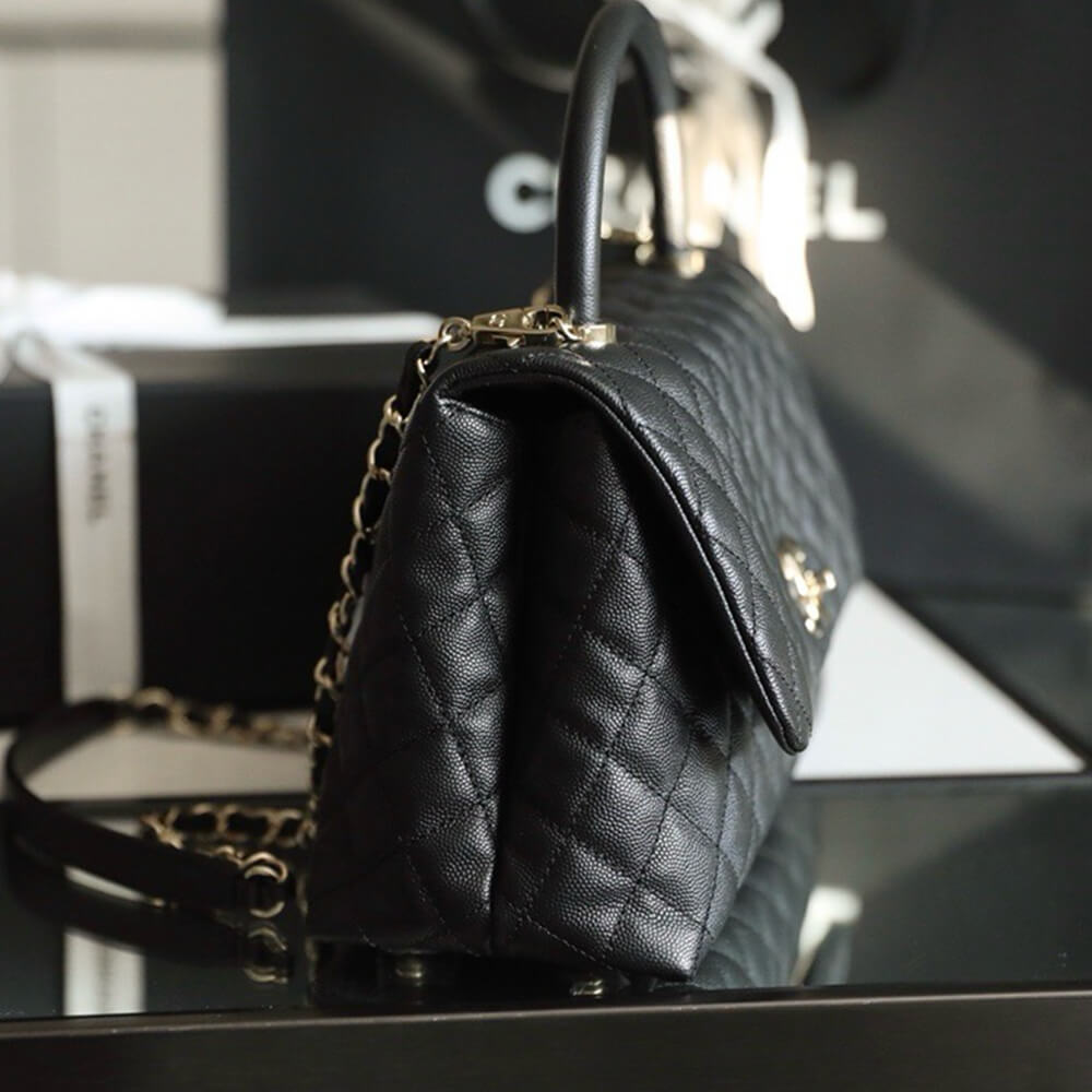 Ch**el LARGE FLAP BAG WITH TOP HANDLE(TAX-FREE GRADE)