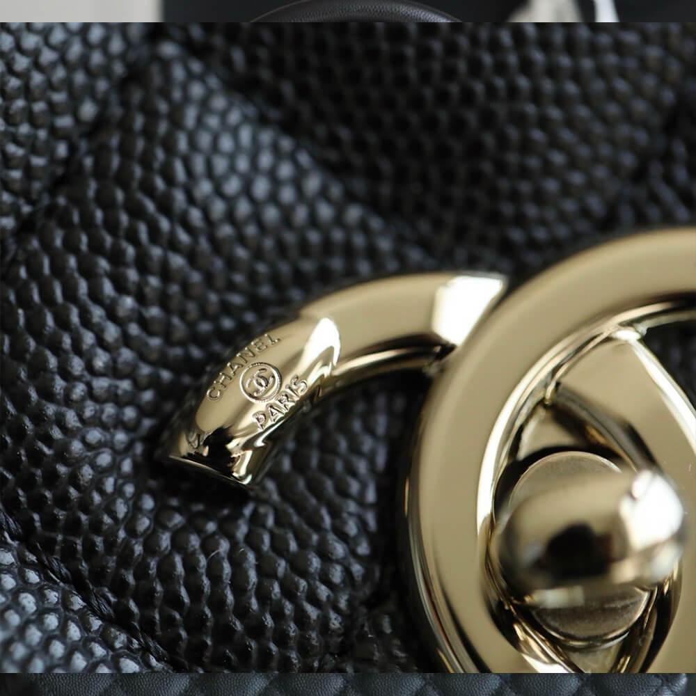 Ch**el LARGE FLAP BAG WITH TOP HANDLE(TAX-FREE GRADE)