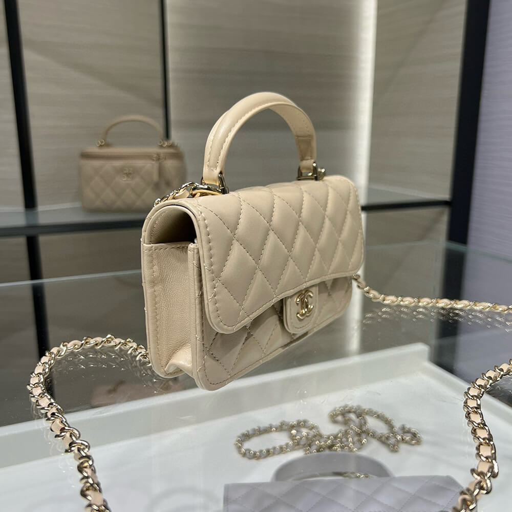 Ch**el MINI FLAP WITH TOP HANDLE(HIGH-END GRADE)