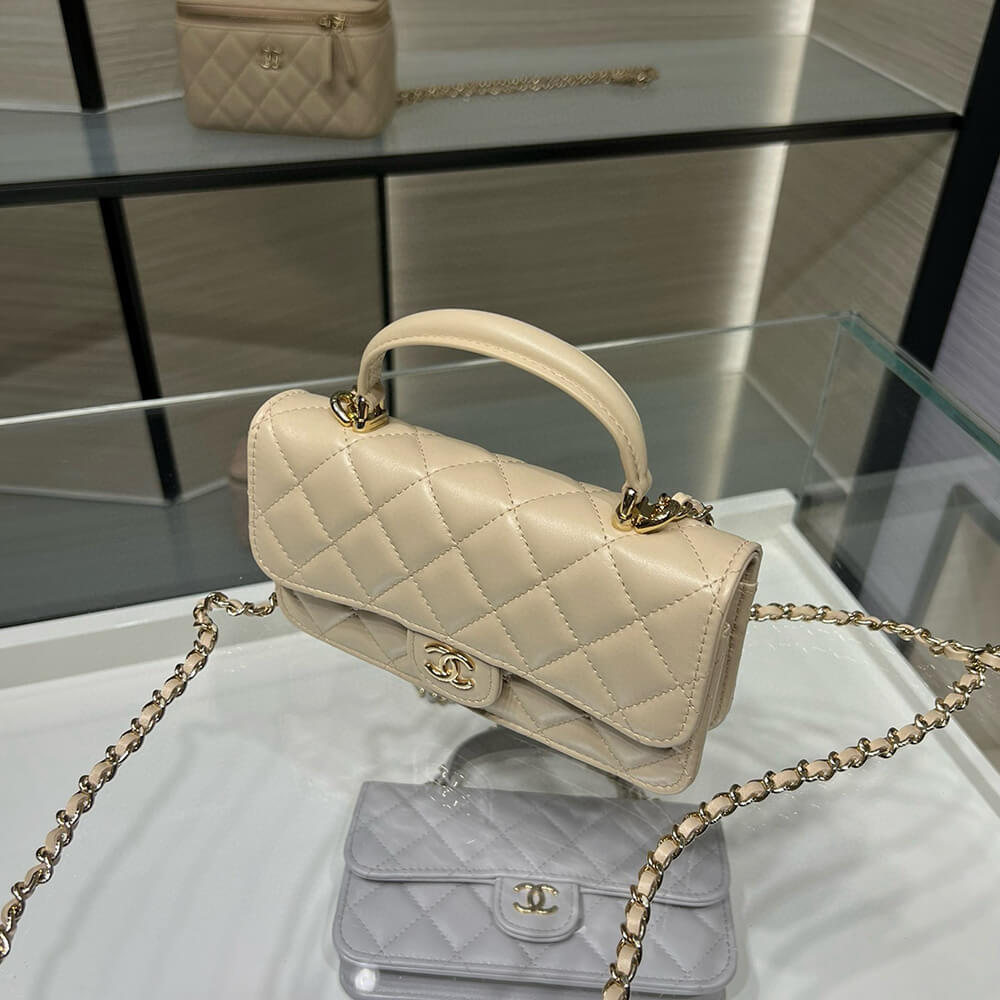 Ch**el MINI FLAP WITH TOP HANDLE(HIGH-END GRADE)
