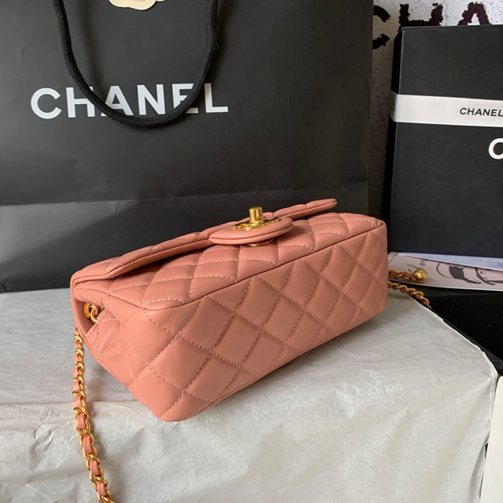 Ch**el Pearl Crush Mini Rectangular Flap