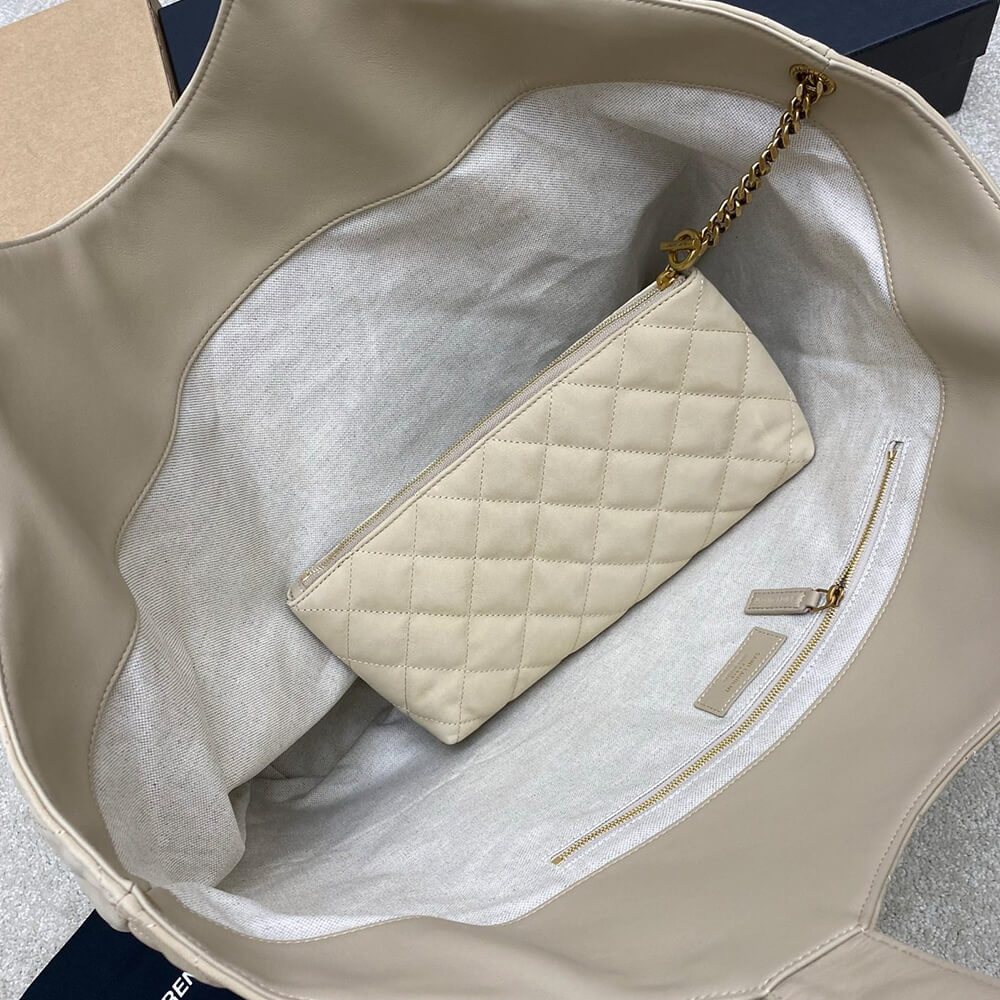 Y51 ICARE maxi shopping bag in quilted nubuck suede(HIGH-END GRADE)