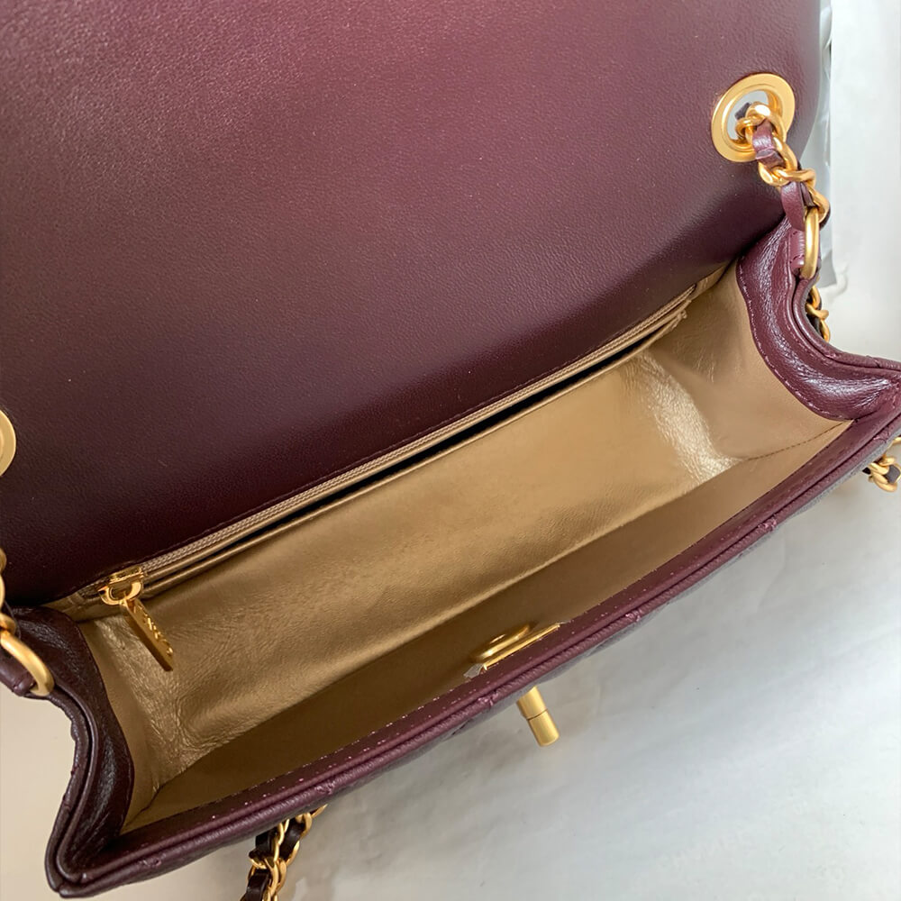 Ch**el Pearl Crush Mini Rectangular Flap