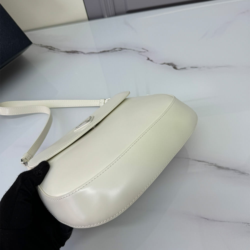 Small Pra*a Cleo brushed leather shoulder bag with flap
