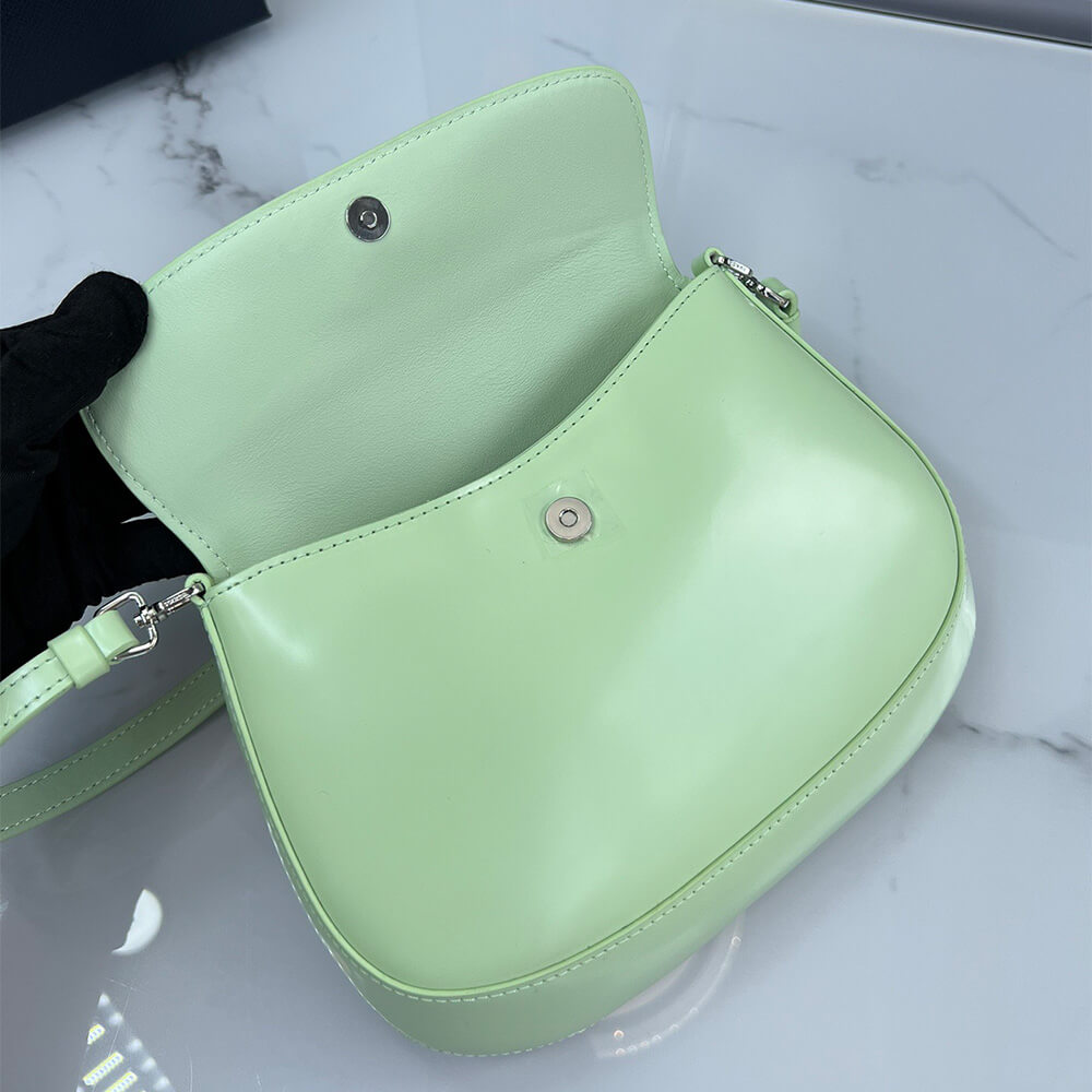 Small Pra*a Cleo brushed leather shoulder bag with flap