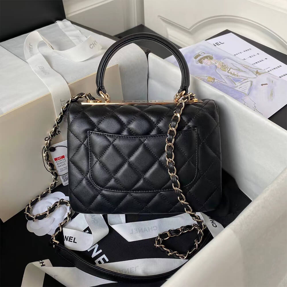 Ch**el Mini Flap Bag with Top Handle(HIGH-END GRADE)
