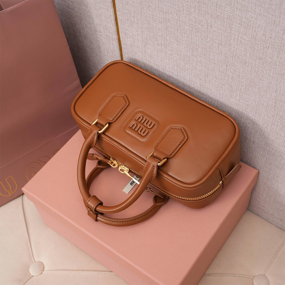 M1um1u Medium Arcadie Leather Bag(HIGH-END GRADE)