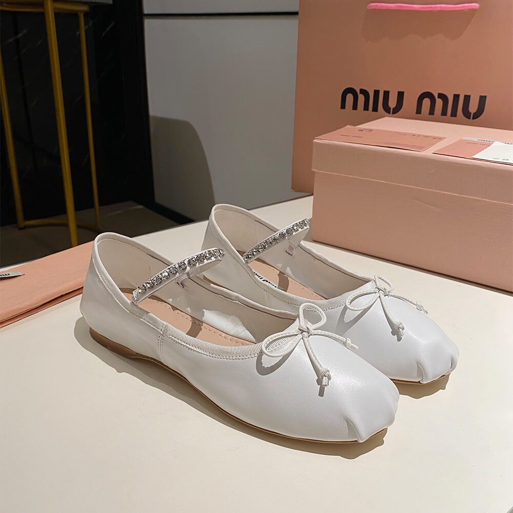 M1um1u Leather ballerinas