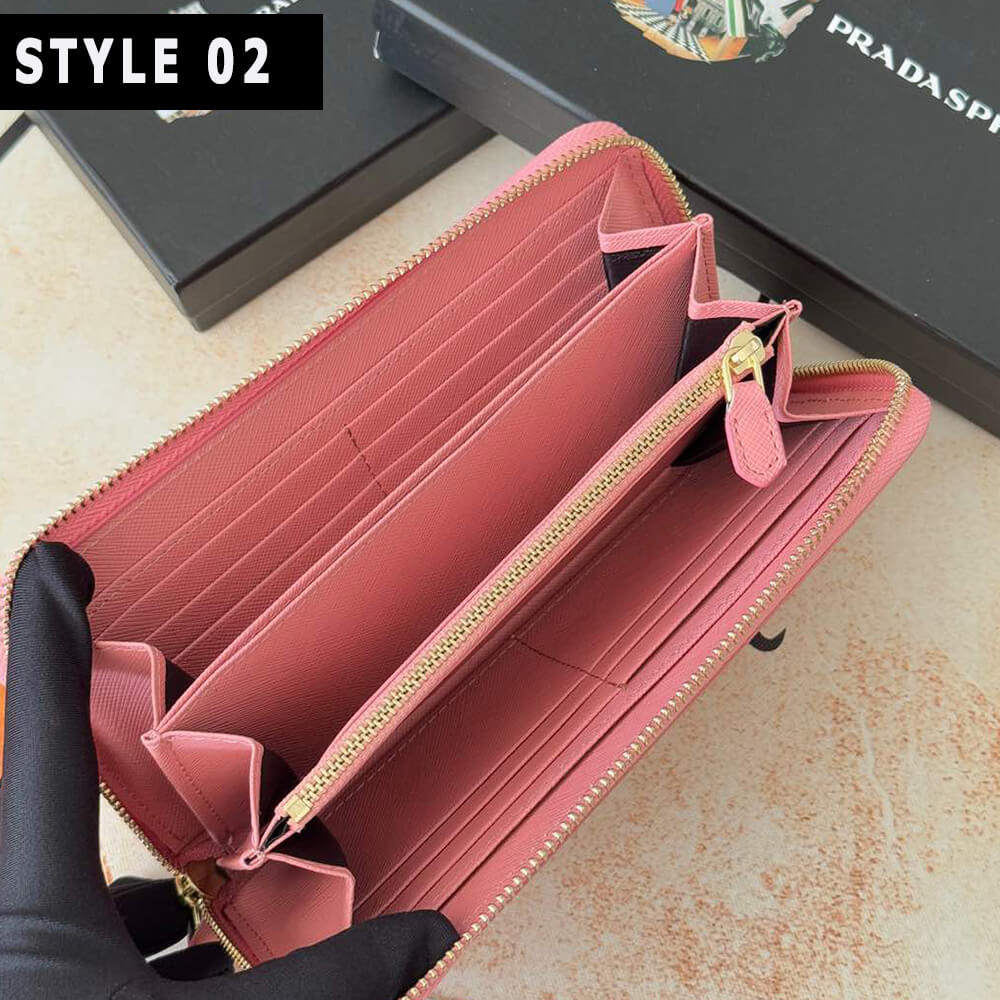 Pra*a Large Saffiano Leather Wallet