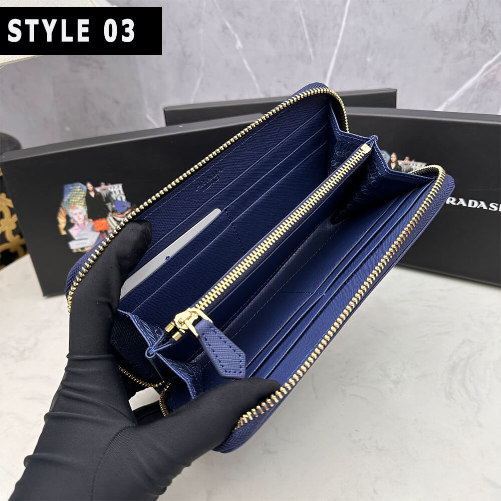Pra*a Large Saffiano Leather Wallet