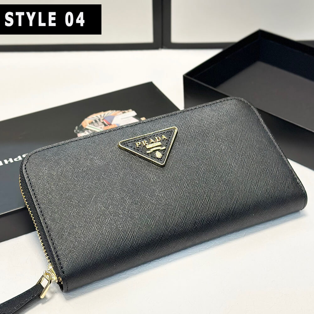 Pra*a Large Saffiano Leather Wallet