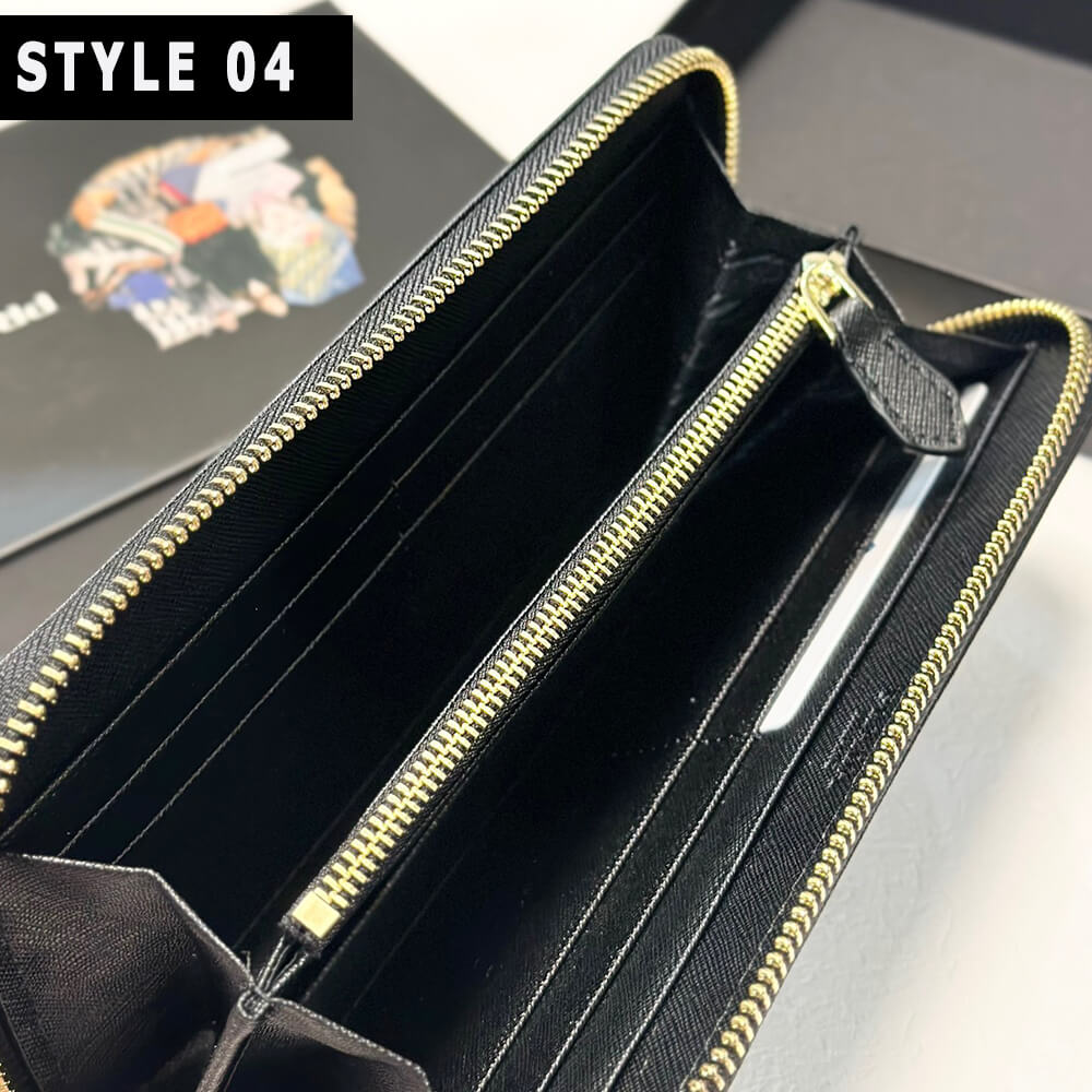 Pra*a Large Saffiano Leather Wallet