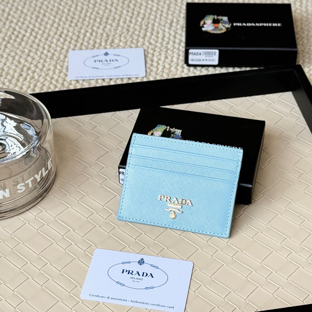 Pra*a Saffiano Leather Card Holder