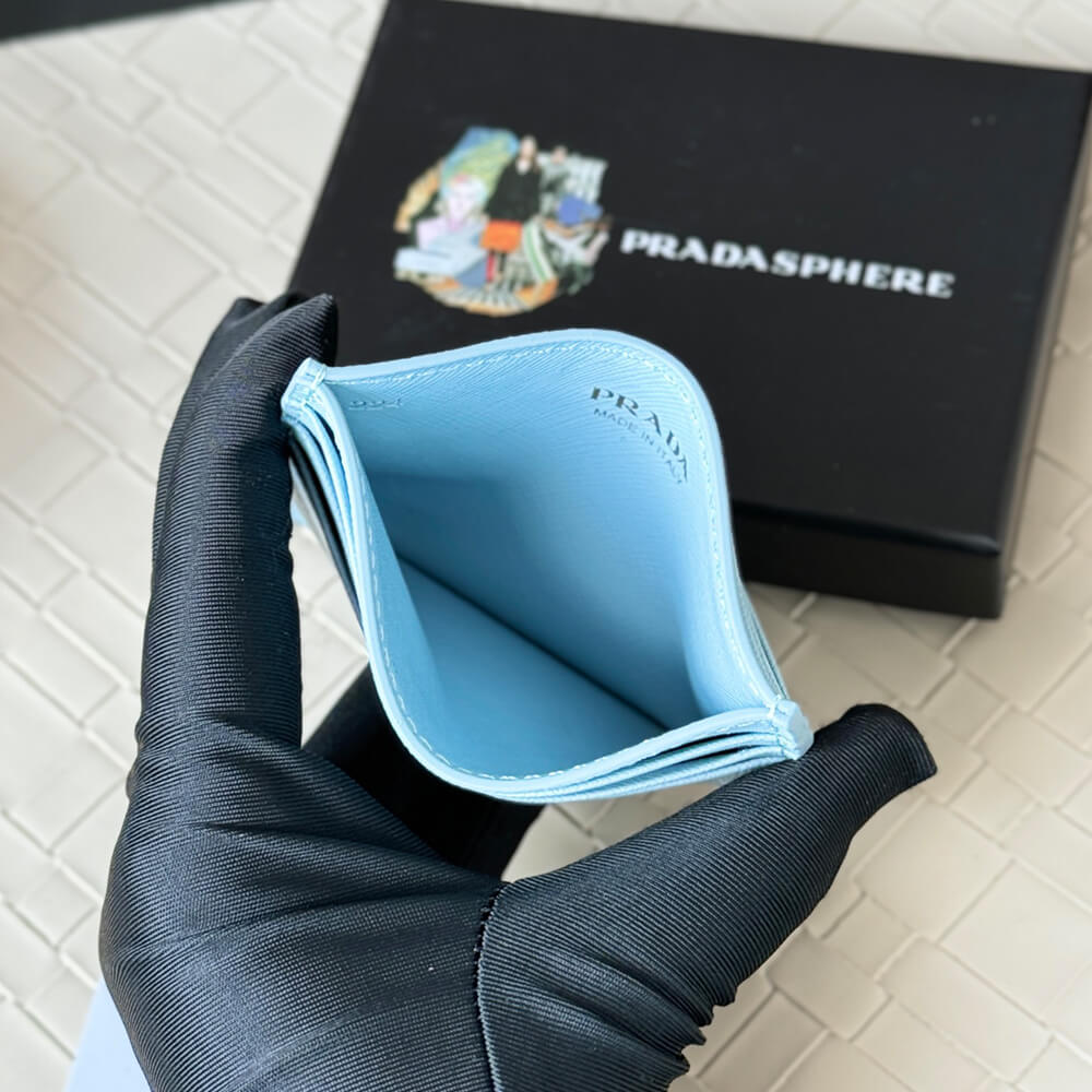Pra*a Saffiano Leather Card Holder