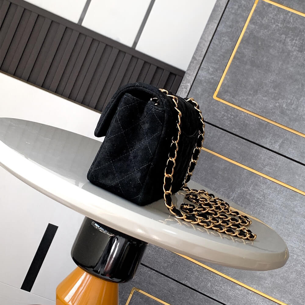 Ch**el SUEDE MINI FLAP BAG(HIGH-END GRADE)