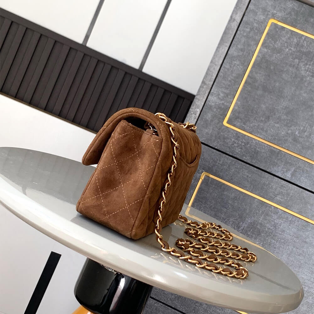 Ch**el SUEDE MINI FLAP BAG(HIGH-END GRADE)