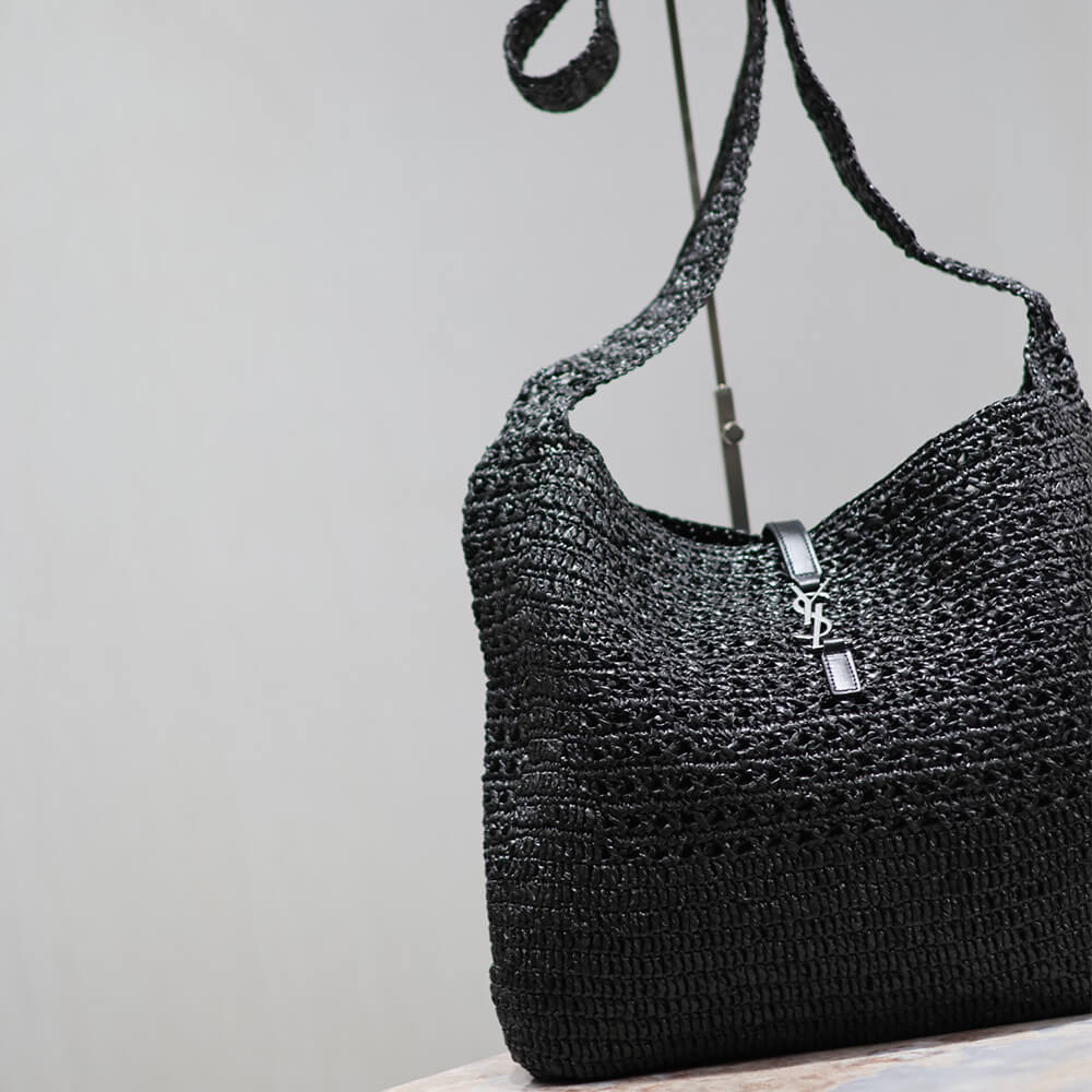 Sa1nt Lau*nt le 5 a 7 medium tote in raffia(HIGH-END GRADE)