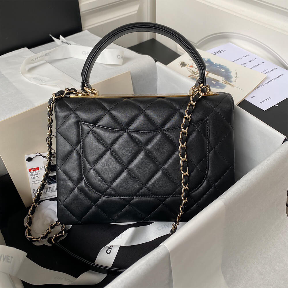 Ch**el FLAP BAG WITH TOP HANDLE