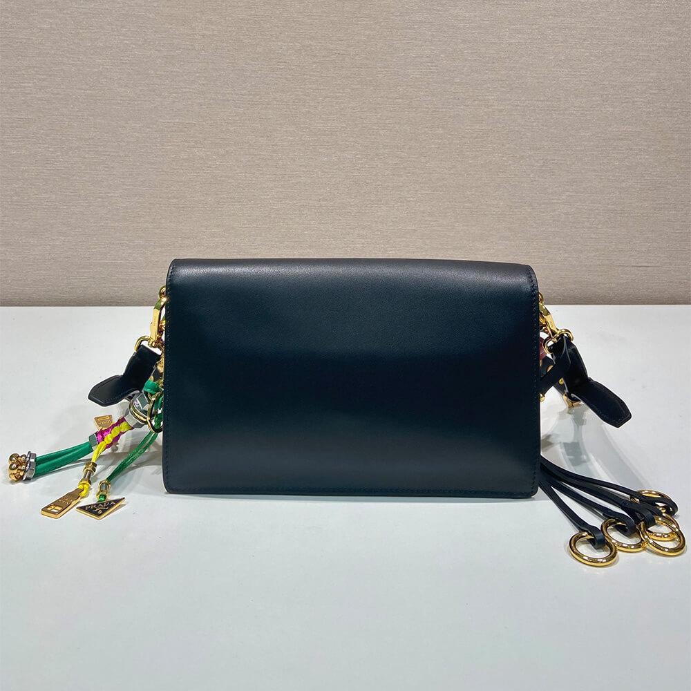 Pra*a Soft Sound small leather shoulder bag with charms(high-end grade)