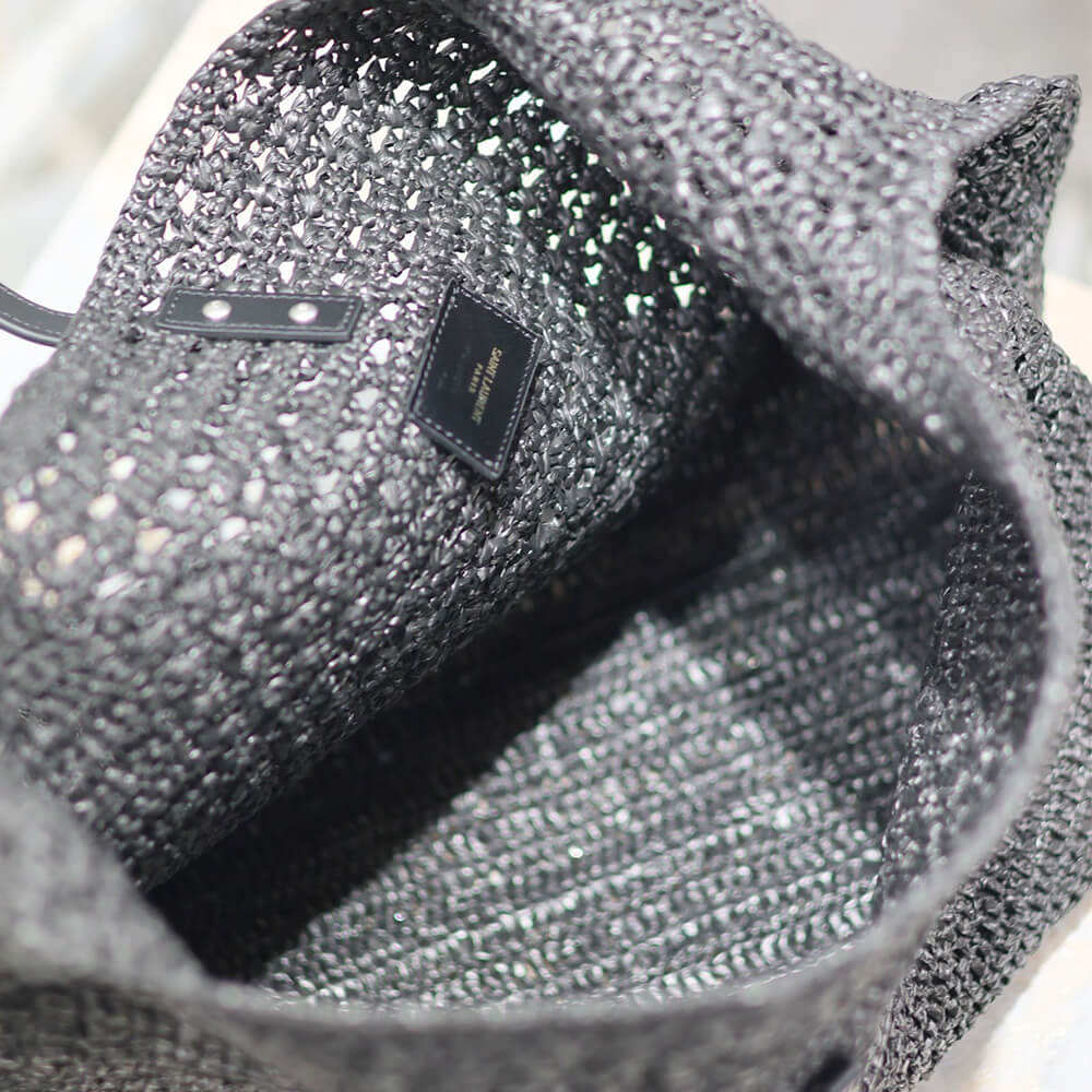 Sa1nt Lau*nt le 5 a 7 medium tote in raffia(HIGH-END GRADE)
