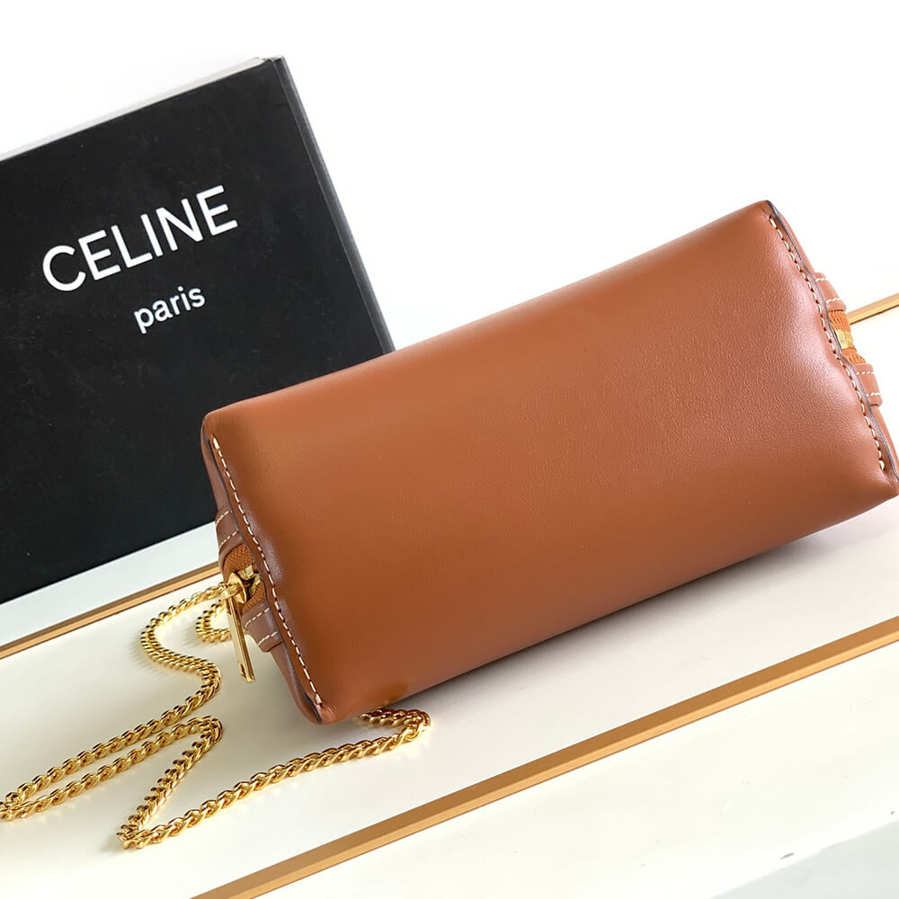 Ce1i*e Clutch on Chain Cuir triomphe IN smooth calfskin(High-end Grade)
