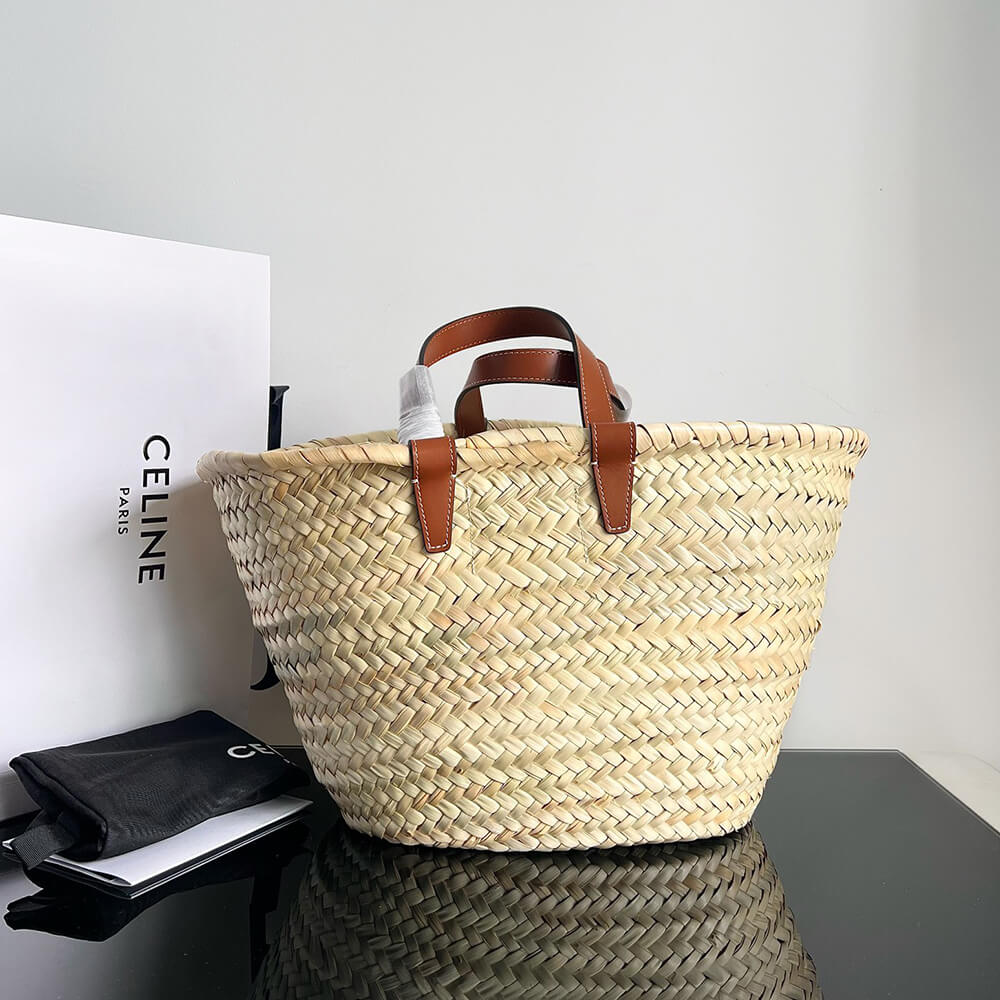 TEEN Ce1i*e CLASSIC PANIER in Palm leaves and Calfskin(high-end grade)