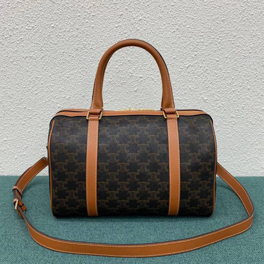 Ce1i*e Large Boston IN Triomphe Canvas and calfskin