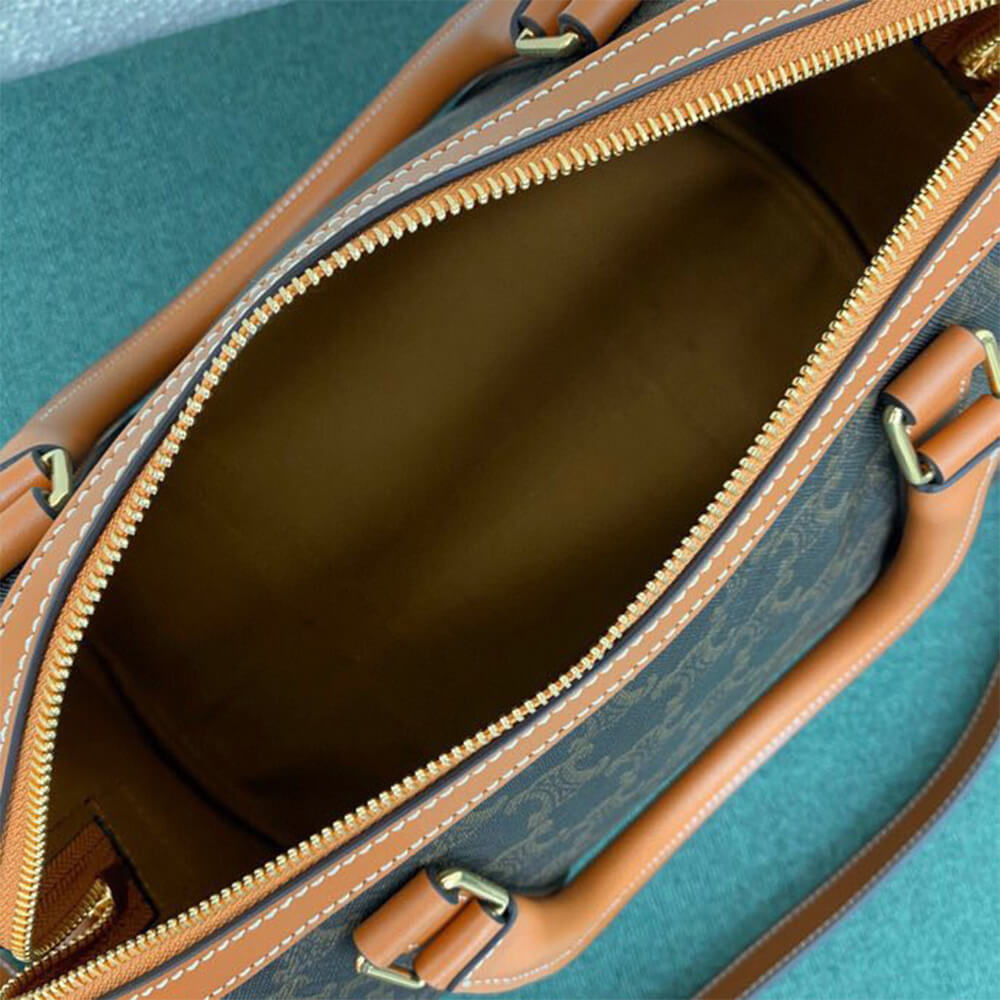 Ce1i*e Large Boston IN Triomphe Canvas and calfskin