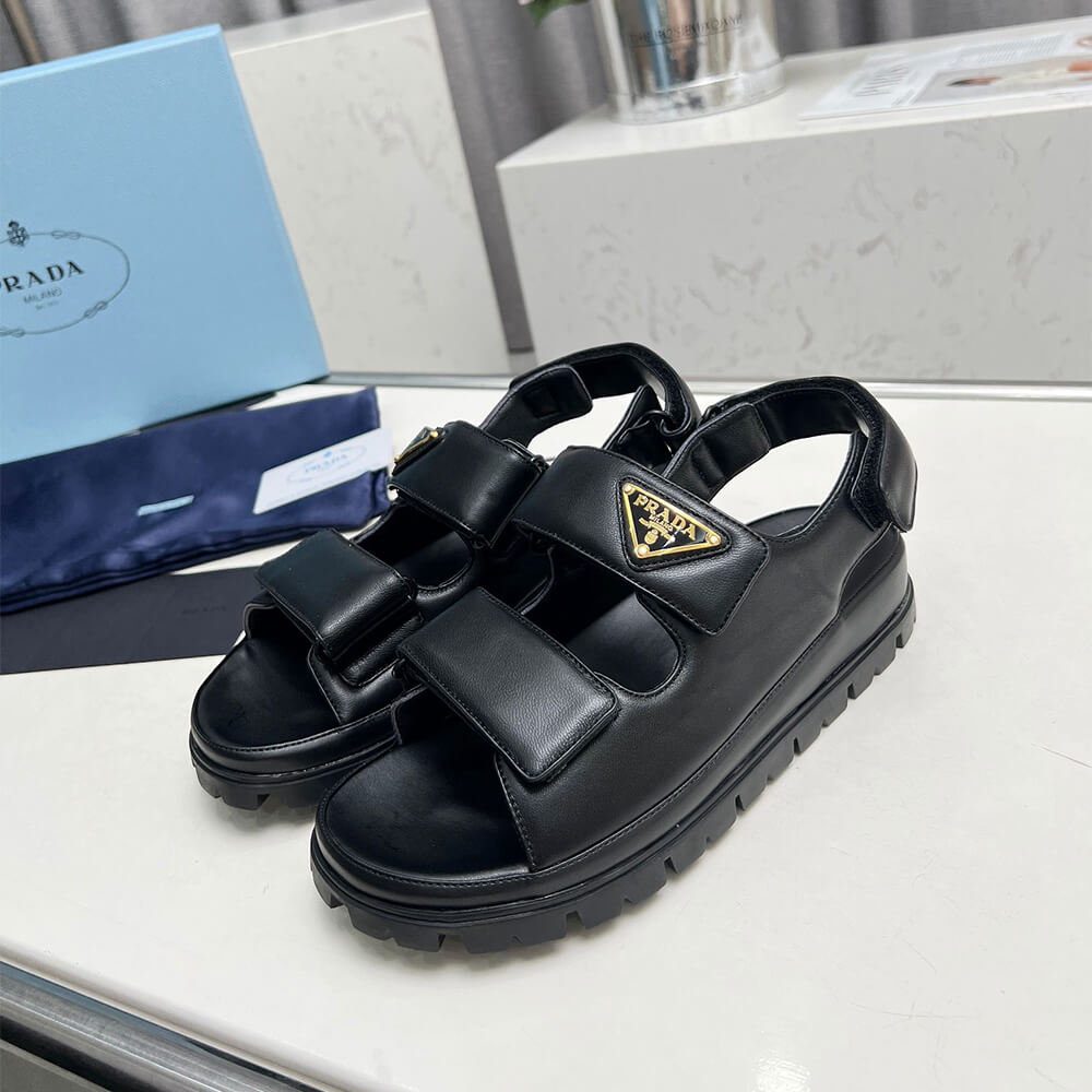 Pra*a Nappa leather sandals
