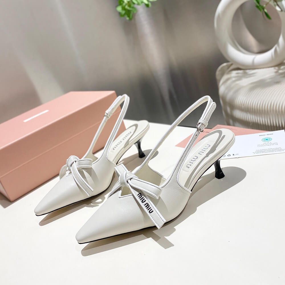 M1um1u Nappa leather slingback pumps