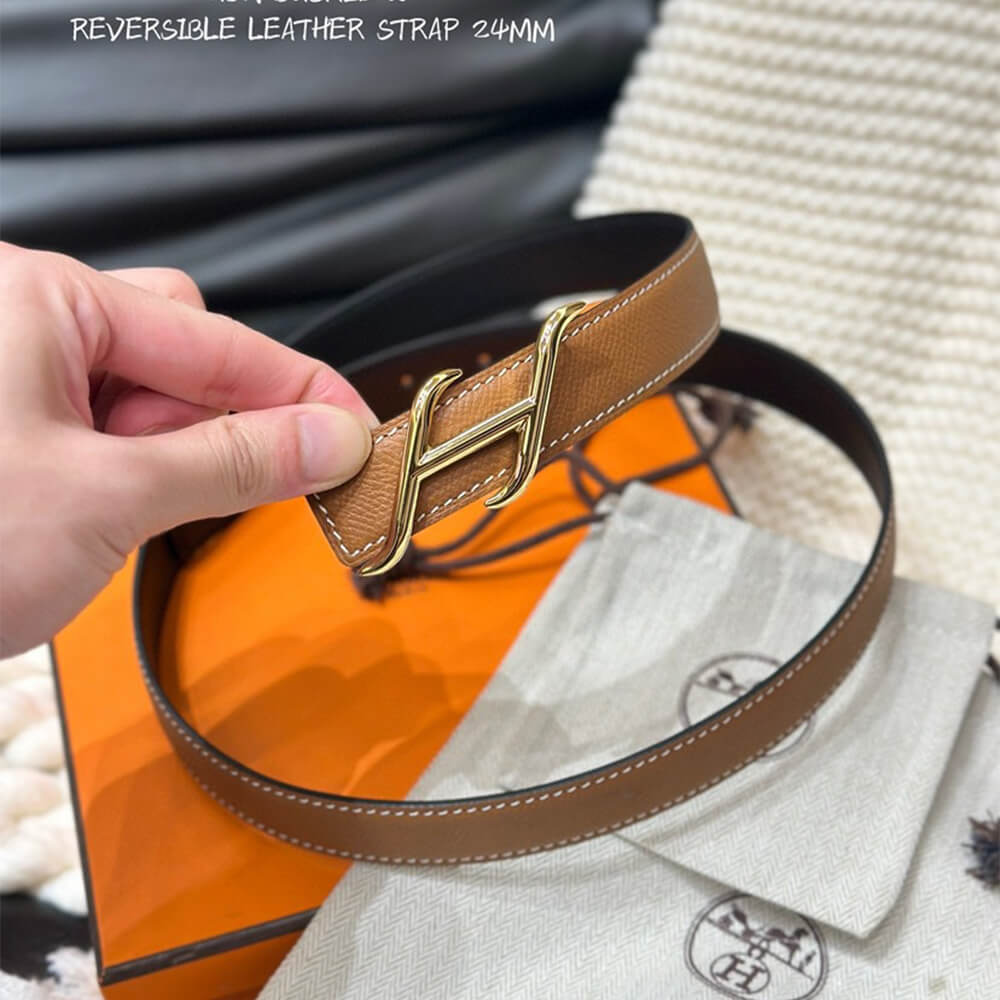 HDN belt buckle & Reversible leather strap 24 mm