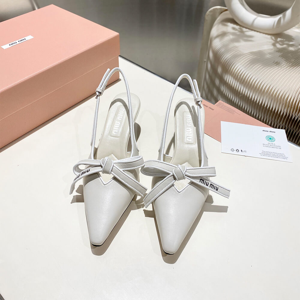 M1um1u Nappa leather slingback pumps