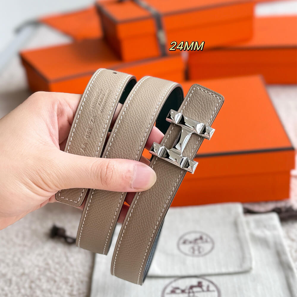 H Infini belt buckle & Reversible leather strap 24 mm