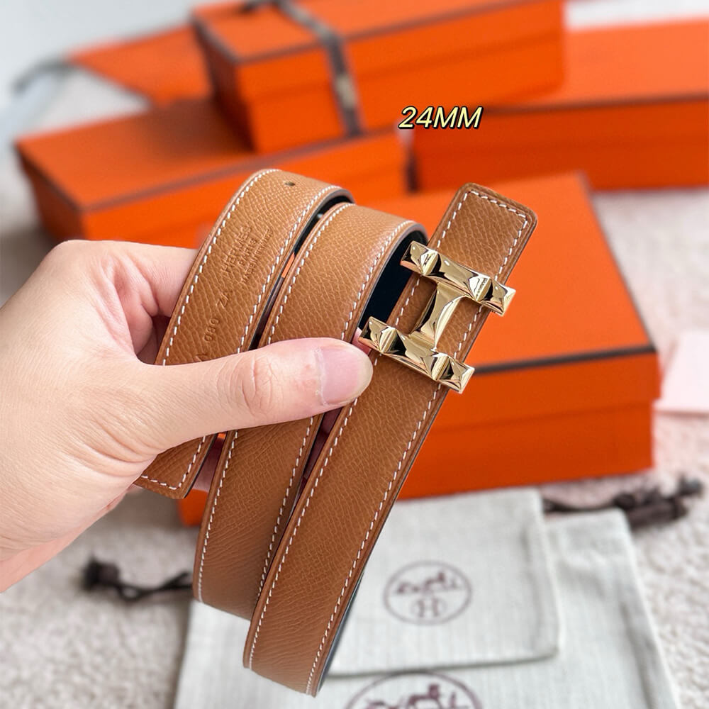 H Infini belt buckle & Reversible leather strap 24 mm