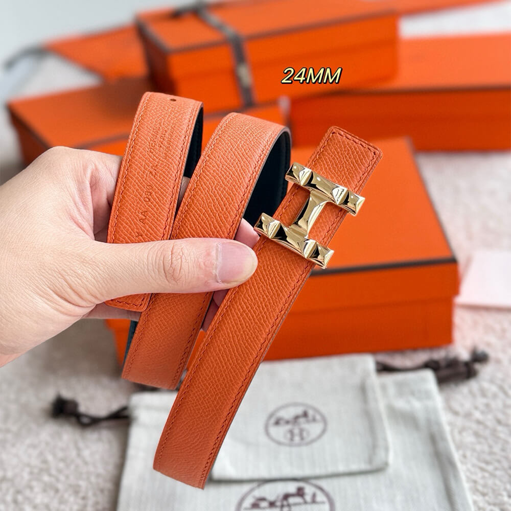 H Infini belt buckle & Reversible leather strap 24 mm