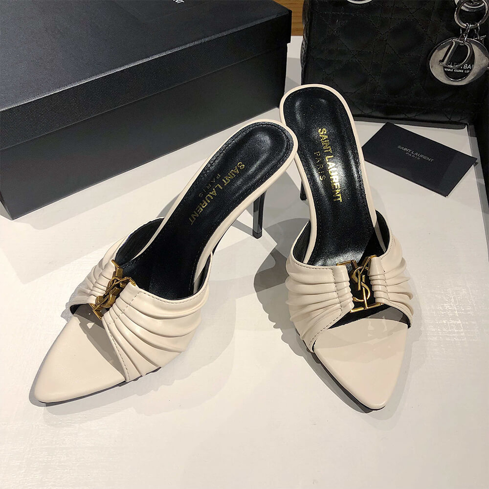 Y51 BABYLONE MULES IN SMOOTH LEATHER